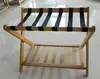 Portamaletas de Madera Maciza Teca Plegable Multicapa Estante Portátil de Almacenamiento para Habitaciones de Hotel Portamaletas de Hotel