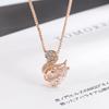 Collar de cisne de diamantes brillantes para mujer, diseño de nicho de lujo ligero, colgante de alta calidad que combina con todo, cadena de clavícula, nuevo verano 2022