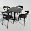 Juego de Plástico para Reuniones de Ocio al Aire Libre con Mesa Redonda Pequeña y Sillas para Balcón, Popular en Cafeterías de Té de Leche de Moda, Mesa de Comedor Simple para Uso al Aire Libre