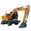Hengwang Heavy Industry Excavadora Multifuncional Excavadora de Tierra con Ruedas Excavación de Zanjas y Relleno de Suelo Máquina con Brazo Largo para Agarrar Madera Fabricante Excavadora