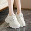 Zapatos de Papá para Mujer 2025 Nuevo Modelo de Primavera Tenis Blancos de Malla con Suelas Gruesas y Aumento Oculto de Altura para Estudiantes Zapatos Deportivos Casuales