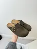 Zapatillas Medias Birkenstock Suela Súper Suave Estilo Retro para Mujer Calzado de Exterior 2026 Otoño Nueva Moda Slip-on Tendencia Persona Perezosa Sandalias de Punta Cerrada