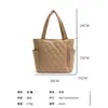 Bolsa de Algodão Matelassê Minimalista Japonesa 2025 Bolsa Tote Grande Capacidade Bolsa de Ombro Bolsa Tote de Poliéster Nylon para o Dia a Dia