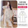 Camisón de lactancia de apertura lateral con almohadilla para el pecho crepé de algodón puro talla extra pijama para mujeres embarazadas producción para la sala de partos vestido de mes de hospital falda