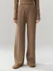 Zhenrong~ Pantalones de Punto de Cachemir de Cabra 100% Holgados Relajados para Mujer Cintura Alta Caída Pierna Recta Suelta