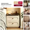 Mesita de Noche para Dormitorio del Hogar 2026 Nuevo Modelo Estilo Vintage Crema Estante de Almacenamiento de Mesita de Noche Gabinete de Almacenamiento