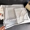 Lenço de Seda Feminino Estampado com Bolinhas, Seda Sintética, para Primavera e Verão, Xale de Alta Qualidade, Lenço de Pescoço com Proteção Solar, Lenço de Cabeça, Lenço