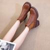 Botas estilo Martin com sola grossa para mulheres, estilo britânico, novo modelo 2025, de salto alto, botinhas para mulheres baixinhas, salto grosso, botas de cano curto para primavera, outono, inverno, Botas Femininas