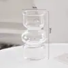 Mini Vaso de Vidro Transparente Estilo Francês Estilo Americano com Relevo Retrô para Flores Secas e Decoração com Plantas Verdes