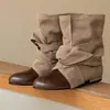 Botas de Moda Vintage Maillard Otoño/Invierno 2026 con Correas y Lazo, Botines Color-Block, Elegantes y Versátiles Botas Vaqueras Western