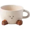 Taza de cerámica con forma de pie estilo Xiaohongshu con decoración bajo vidriado, súper linda y de nicho, taza de café de dibujos animados, perfecta para regalar