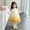 Saia Degradê de Primavera e Outono para Meninas 2026 Nova Roupa de Outono Vestido de Aniversário Infantil Vestido de Princesa para Bebê