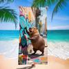 Toalla de Playa de Capibara Nueva Transfronteriza Toalla de Baño de Microfibra de Dibujos Animados para Niños Capibara Absorbente Secado Rápido