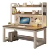 Mesa para computador de mesa, escrivaninha para uso doméstico com estante integrada, mesa de estudo de pequeno porte com painel perfurado, escrivaninha para escritório no quarto