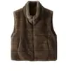 Chal Esponjoso Estilo Coreano Retro con Cuello Alto para Mujer 2025 Nueva Llegada de Invierno para Superponer sin Mangas con Cremallera Versátil