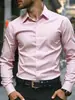 Camisa de Manga Larga Rayada Casual de Negocios para Hombre Nueva Camisa Elástica en Cuatro Direcciones