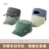 Nueva Gorra Plana de Algodón Puro para Hombre Primavera/Verano Circunferencia de Cabeza Grande Transpirable Gorra Militar Lavada Vintage Visera Gorra de Mezclilla