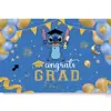 Tela de Fondo de Cumpleaños de Stitch Suministros de Decoración para Fiesta de Cumpleaños Diseño del Lugar Banner de Tela de Poliéster de Stitch