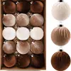 Producto Caliente de Comercio Exterior 6cm Bola de Tela Navideña Adornos Colgantes Diseño de Escena Navideña Decoración de Árbol de Navidad Colgante de Bola de Terciopelo