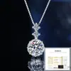 Collar de Plata de Ley S925 con Moissanita Color D Ocho Corazones y Ocho Flechas Lujo Accesible Moda Elegante Elegante Cadena de Clavícula de Gama Alta para Mujer