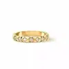 Anel Padrão Acolchoado Coco Ouro 18K Incrustado com Diamantes Ins Empilhável Versão Larga e Estreita Anéis de Casal Prata Esterlina Estilo Ins