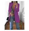 Wish Amazon 2025 Moda Europea y Americana Solapa Cárdigan Delgado Elegante Chaqueta de Traje para Mujer
