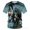 Camiseta de Verano Nueva y de Moda con Calavera para Hombre Camiseta de Manga Corta con Impresión Digital 3D Venta Directa de Fábrica