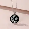 Colar de Casal Amantes do Sol e da Lua Transfronteiriço Sol Lua Estrelas Pedra Preciosa Luminosa do Tempo Pingente Sol Lua Dia dos Namorados
