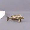 Adornos Retro de Latón Puro Dorado de Arowana, Artesanías de Tallado en Cobre, Escritorio, Adornos de Decoración de Mascota de Té Cada Año