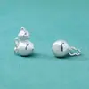 Pingente de Cabaça Sólida Prata Esterlina S925 Prata Lisa Brilhante Pequeno Pingente de Cabaça Corda Tecida à Mão DIY Acessórios de Prata com Contas