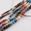 Pedra Vulcânica Aromaterapia Colorida Furo Reto Contas Redondas DIY Pulseira Colar Feito à Mão Joias com Contas Material Acessórios Pequenos