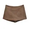 Falda Corta de Gamuza para Mujer Otoño Invierno Cintura Media Abertura Falda Corta 2026 Nueva Falda Línea A Falda Ajustada al Cadera Falda Pantalón Falda Falda de Moda