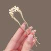 Nueva horquilla china elegante con forma de U de mariposa y perla, de alta calidad, con placa para la parte posterior de la cabeza, broche para el cabello, horquilla para el cabello, tocado Hanfu