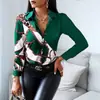 Camisa Casual de Manga Larga para Mujer 2025 Estilo Étnico Impresión 3D Talla Grande Delgado Cárdigan de Botones