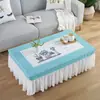 Mesa de centro de muebles de estilo nórdico minimalista de gasa con ribete de encaje, impermeable, mesa de comedor estilo Ins con diseño de cactus