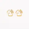 Pendientes de Flor de Nácar Natural del Fabricante Original, de Alta Gama, Modernos, Exquisitos y Compactos, Joyería Femenina Delicada Tridimensional