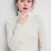 Suéter de Gola Alta Outono Inverno Feminino Slim Fit Lã Estilo Curto Pulôver Elegante Manga Longa Camada Base Tricô Camada Base Engrossado Preto