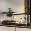 Acuario premium para sala de estar, acuario ecológico para uso doméstico, pecera para goldfish que mejora el oxígeno y crea olas, modelo de escritorio con paisaje de arroyo natural