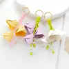 Llavero de Tulipán Estilo Europeo y Americano Accesorio de Moda Encanto para Bolsa Ins Estilo Simple Colgante Colgante de Flor Artificial de PU