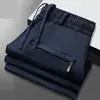 Pantalones de Seda Helada Finos de Verano para Hombre de Papá, Pantalones de Negocios de Alta Elasticidad, Pantalones Largos Deportivos Casuales de Secado Rápido, Talla Grande