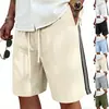 26 novos shorts casuais esportivos de verão listrados com cordão, plus size, masculinos, europeus e americanos, para praia