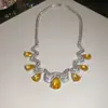 Collar Colgante de Zirconia Plata Forma de Lágrima Gota de Agua Cadena para Clavícula de Lujo Ligero Gama Alta Simple Moderno Versátil para Mujer