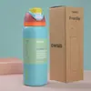 Taza de Fruta Casual y Elegante, Gran Capacidad, Taza Térmica de Doble Pared con Vacío de Acero Inoxidable 304, Botella de Agua Deportiva Portátil para Exteriores