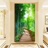 Pintura Decorativa Moderna Minimalista para Corredor de Entrada, Pasillo, Puerta de Entrada, Paisaje Vertical, Bosque, Pintura Colgante, Mural de Pared de Árbol Grande