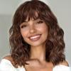 Pelucas Estilo Europeo y Americano, Cabello Rizado de Longitud Media para Mujer, con Flequillo, Patrón de Ola Oceánica, Peluca Completa de Moda, Exclusivamente para Comercio Exterior Transfronterizo, Fuente Directa