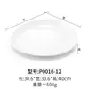 Plato Frío de Restaurante, Plato de Aperitivos, Plato Irregular de Plástico Comercial, Plato Triangular Blanco de Melamina