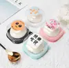 Caja de mochi de nieve de 2 piezas en paquete individual, caja de embalaje de pastelería de mochi con yema de huevo, base blanca con tapa transparente, caja de pastelería tipo blíster ovalada