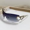 Moda Nuevo Milenio Estilo Chica Popular Gafas de Sol con Corazón Hueco Estilo Europeo y Americano Celebridad de Internet Estilo Callejero Forma Cóncava Gafas de Sol Sin Montura