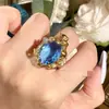 6 Cristales Artificiales Trabajo Pesado Francés Piedras Preciosas de Color Circonita Estilo Vintage Italiano Anillo Paraiba Adorno Banda Piedra Suelta