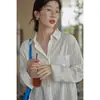 Camisa Protetora Solar Listrada Estilo Francês para Mulheres, Novo Design 2026, Camisa Cardigan de Nicho, Jaqueta Top Solta de Verão